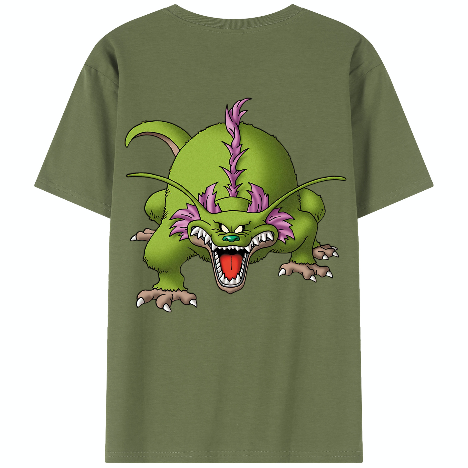 （画像用） ドラゴンクエスト Doragon Kuesuto Dragon Quest 綿100％半袖Tシャツ（背面プリント）